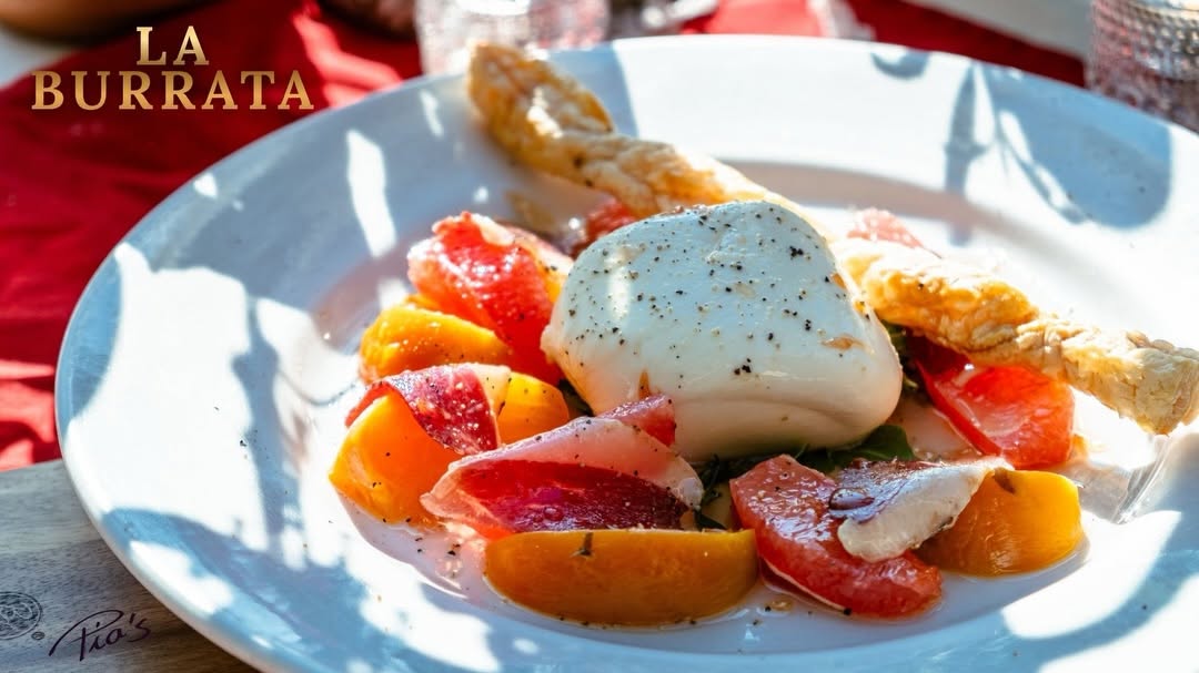 Burrata with heirloom tomatoes